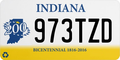 IN license plate 973TZD