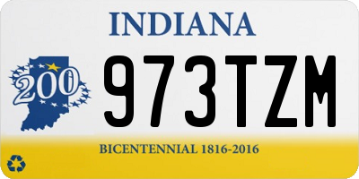 IN license plate 973TZM