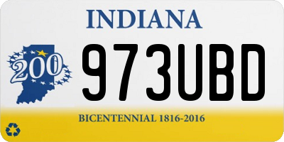 IN license plate 973UBD