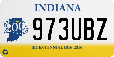 IN license plate 973UBZ