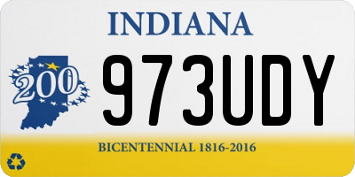 IN license plate 973UDY