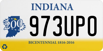 IN license plate 973UPO