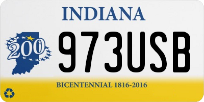 IN license plate 973USB