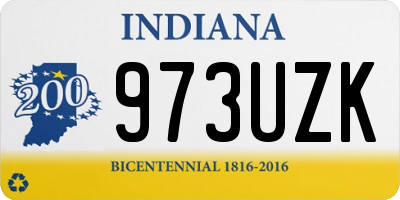 IN license plate 973UZK