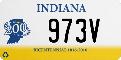 IN license plate 973V