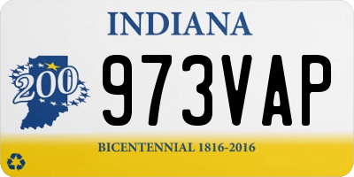 IN license plate 973VAP