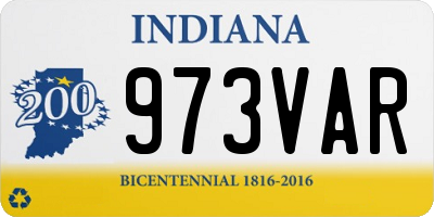 IN license plate 973VAR