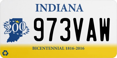 IN license plate 973VAW