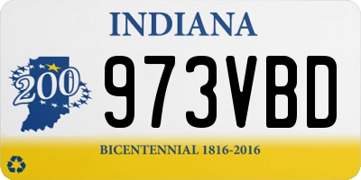 IN license plate 973VBD
