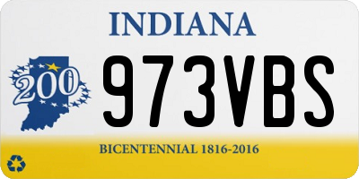 IN license plate 973VBS