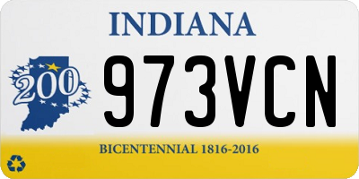 IN license plate 973VCN