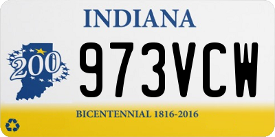 IN license plate 973VCW