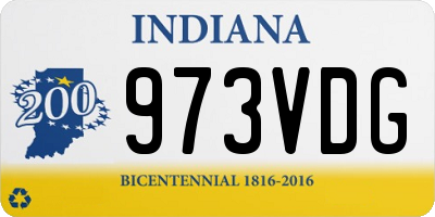 IN license plate 973VDG