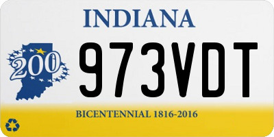 IN license plate 973VDT