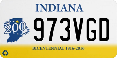 IN license plate 973VGD