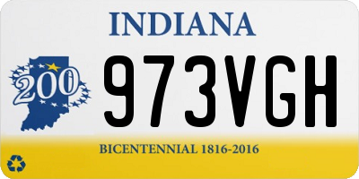 IN license plate 973VGH