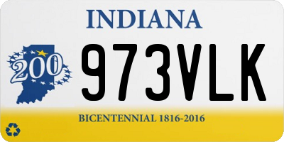 IN license plate 973VLK