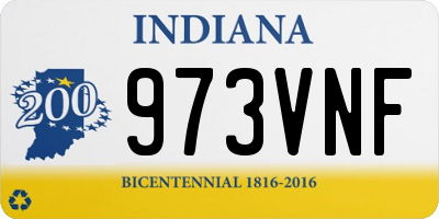 IN license plate 973VNF