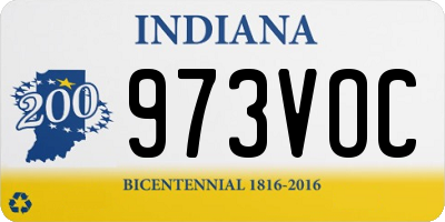 IN license plate 973VOC