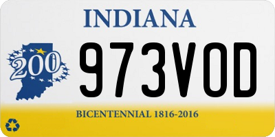 IN license plate 973VOD