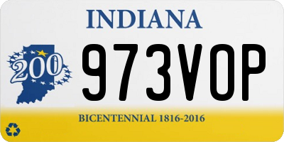 IN license plate 973VOP