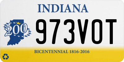 IN license plate 973VOT