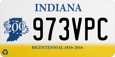 IN license plate 973VPC