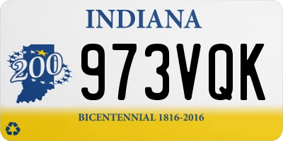 IN license plate 973VQK