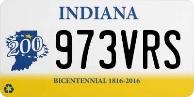 IN license plate 973VRS