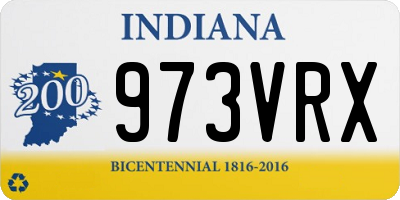 IN license plate 973VRX