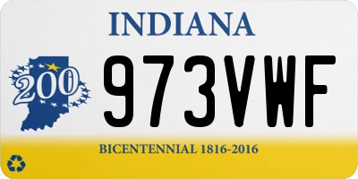 IN license plate 973VWF