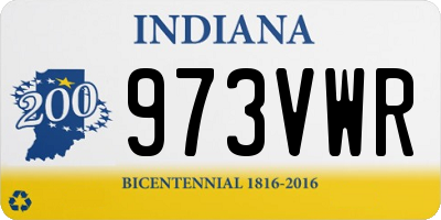 IN license plate 973VWR