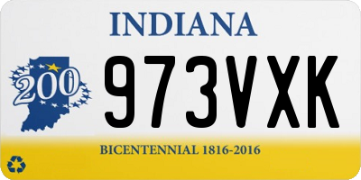 IN license plate 973VXK