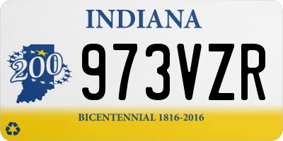 IN license plate 973VZR