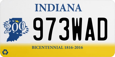 IN license plate 973WAD