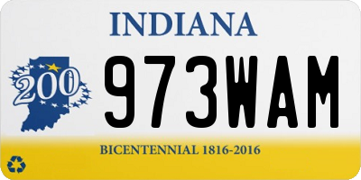 IN license plate 973WAM