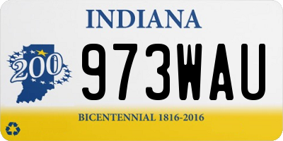 IN license plate 973WAU