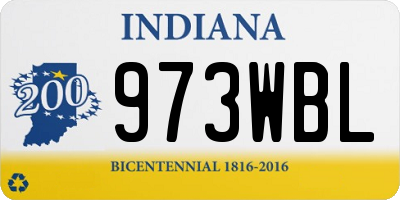 IN license plate 973WBL