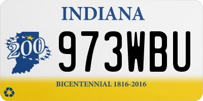 IN license plate 973WBU