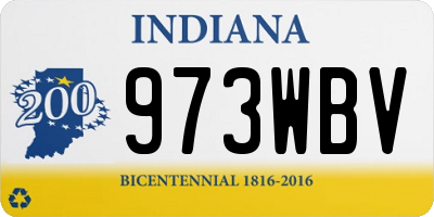 IN license plate 973WBV