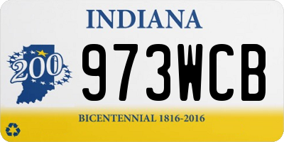 IN license plate 973WCB