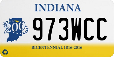 IN license plate 973WCC