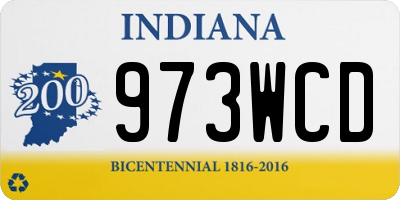 IN license plate 973WCD