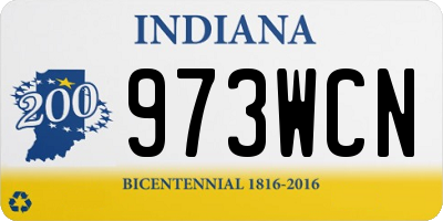 IN license plate 973WCN