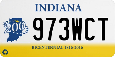 IN license plate 973WCT