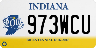 IN license plate 973WCU