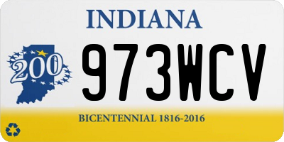 IN license plate 973WCV