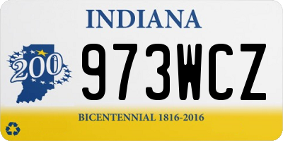 IN license plate 973WCZ