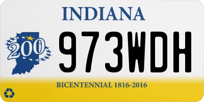 IN license plate 973WDH