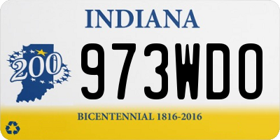 IN license plate 973WDO